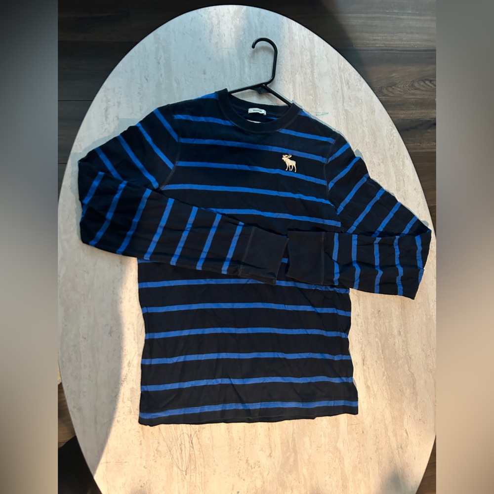 Striped Navy and Blue Long Sleeve Shirt